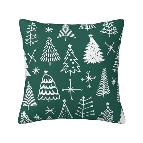 Anceky Funda de cojín con diseño Abstracto de árbol de Navidad de 45 x 45 cm con Cremallera, de Felpa de Doble Cara, para sofá, Sala de Estar y Dormitorio.