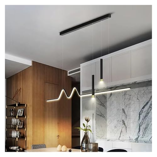 Black White Minimalist Linear Pendant Light for Bedroom Living Room