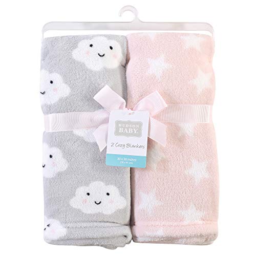 Image of Hudson Baby Unisex Baby Silky Plush and Coral Fleece Blanket, Pink Cloud, 30x36 inches
