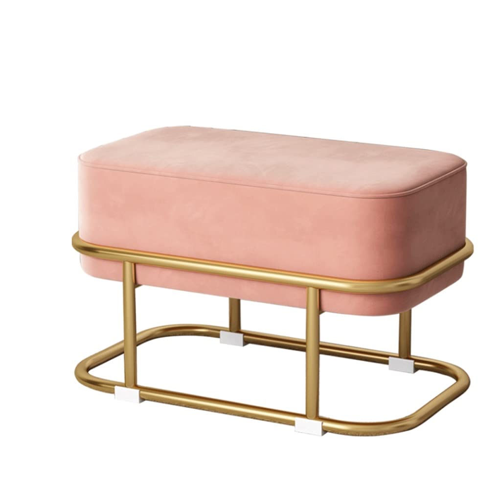 Tabouret rond de luxe en velours CHEWYNP siège rembourré élégant salon