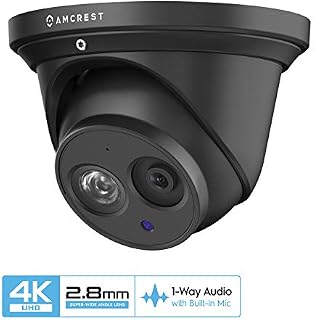 Amcrest UltraHD 4K (8MP) Outdoor Security IP Turret PoE Camera, 3840x2160, 164ft NightVision