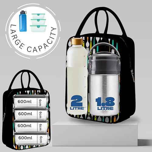 Image of Nibbler Lunch Bag Office Tiffin Bags for Men Women | Insulated Hot Cold Travel Lunch Bag | for Lunch Tiffin Box & Bottle | Multi-use Storage I for Office & School (Tiger)