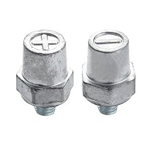 Ampper 3/8″-16 Thread Male Lead Side Post Battery Terminal Charging Posts, Standard Side Post 3/8″ Battery Post Adapter (+/-) for GM Post, Pack of 2