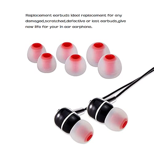 Image of Earbud Replacement Tips Silicone Earbud Tips Headphone Earbud Tips Ear Gels Fit for Inner Hole from 3.8mm - 5.1mm Earphones 9 Pairs S /M /L Clear Red