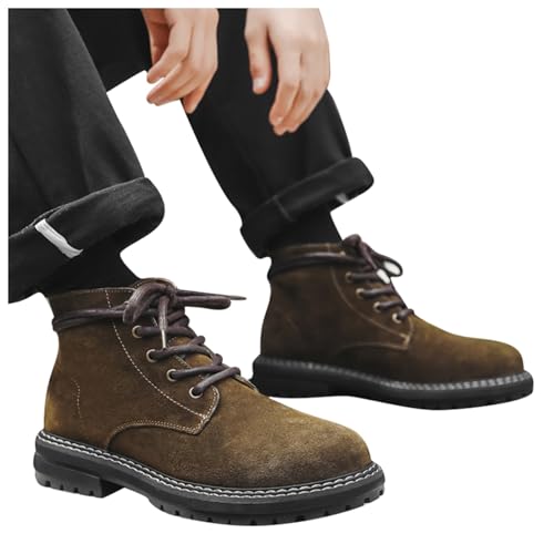 Versatile Men's Classic Durable Work Motorcycle Footwear Fashionable Round Toe Boots Mens Slip on Boots Winter2