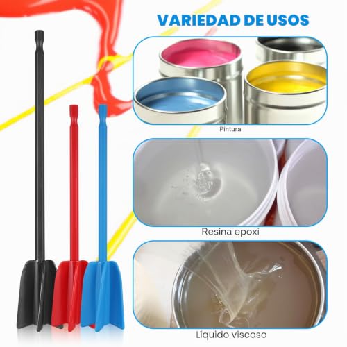 Miniatura 5 de Zocipro 6pcs Mezclador Pintura, Accesorio Mezclador De Epoxi Reutilizable Para Cualquier Taladro De 1 4 , Para Taladro Herramienta Mezcladora Para Mezclar Resina Epoxi Pintura Esmalte