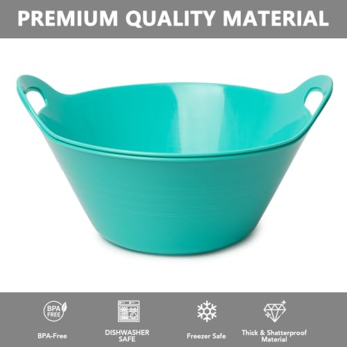 Tiawudi 4 Pack Snack Bowls (4.9L Large), Plastic Serving Bowls for Party, Large Bowls with Handles for Kitchen, Fruit, Cereal, Candy, Salad and Chip, Microwave Safe by Tiawudi - Image 3