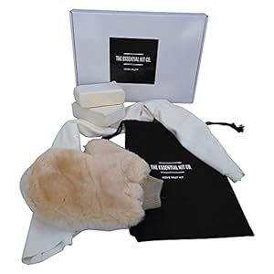 Luxury Home Valet Kit 100% Natural Materials Gift Box Car Cleaning Chamois Leather Sheepskin Mitt Fathers Day Birthday Christmas