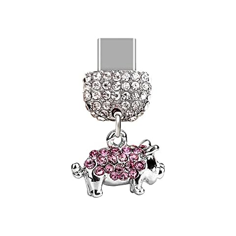 ELISE & FONDA TP78 Type-C USB Charging Port Anti Dust Plug Little Pig Pendant Cell Phone Charm Cover