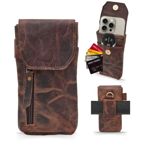 Dark Brown Buffalo Leather Phone Holster