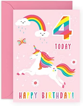 Central 23 2nd Birthday Card - Unicorn Birthday Card - Age Two - Gifts For Girls 2 Year Old - Comes With Fun Stickers