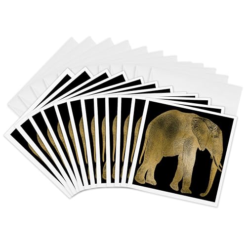 Cartes de vœux éléphant doré 3dRose au design artistique et finitions soignées