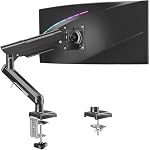 Bureau d'observation unique Mount, 13-32 pouces Ajustable Ressort Moniteur de gaz, Support d'écran de l'ordinateur avec pince et base Grommet, Ajustements 4.4 à 22lbs Écrans, VESA Mount Bracket, Noir, Freelift Pro