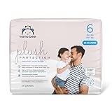 Amazon Brand - Mama Bear Plush Protection Diapers - Size 6, 25 Count, Hypoallergenic Premium Disposable Baby Diapers, White and Cloud Dreams