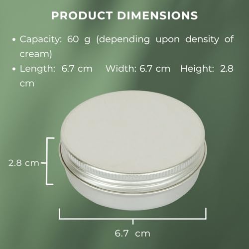 Image of Kalart Creations 60g Aluminium Cosmetic Cream Containers with Threaded Lid for Creams, Pack of 5| Reusable Storage & Packing Jars for Creams, Balms, Scrubs, Waxes