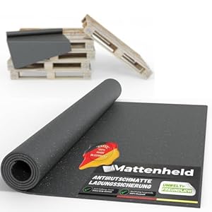 Mattenheld® Antirutschmatte Ladungssicherung 120x80x0,3 cm | Rutschhemmende & genormte Gummigranulatmatte | Ideale Sicherung von Ware im LKW, Anhänger & als Kofferraummatte | Bautenschutzmatte 3mm