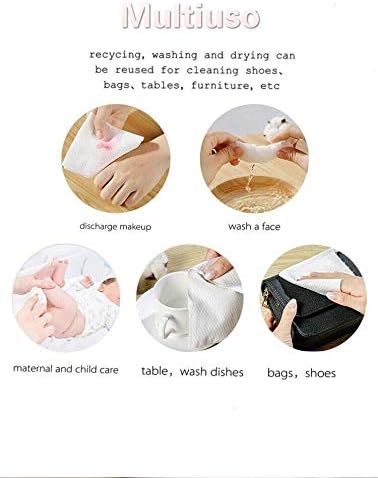180pcs Disposable Facial Towel 100% Cotton Soft Wash Towel Wet and Dry Cleaning Towel for Face and Eyes Cotton Pad (3 Pack) - Image 3