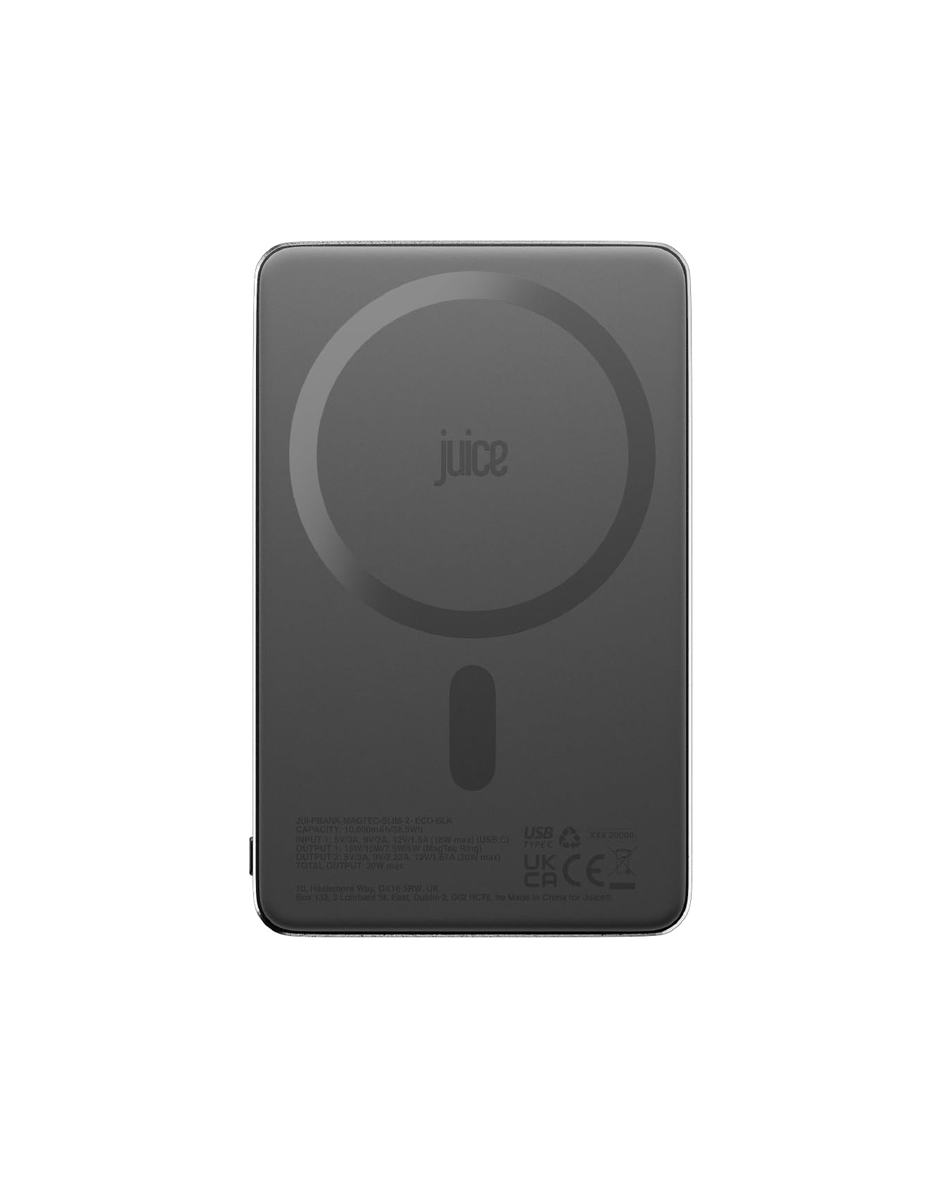 Power Bank Slim 10,000 mAh Wireless Charging - Black - Dettaglio