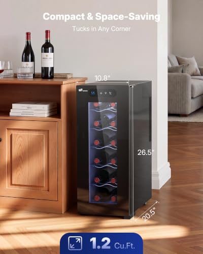 Image of Upstreman 12 Bottle Small Wine Fridge, Thermoelectric Wine Cooler