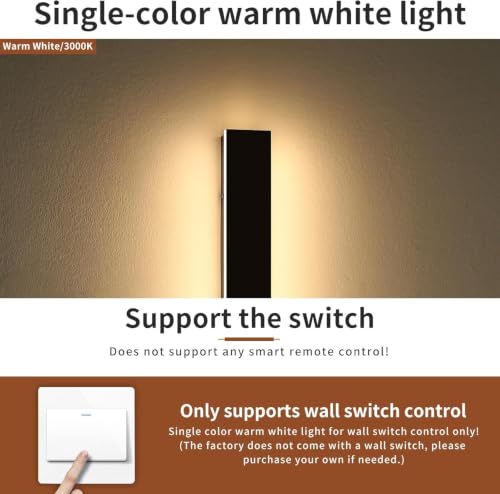 Image of 2 Pack 39.3inch Exterior Wall Light Fixture, Long Outdoor Modern Led Wall Light, 3000K Warm White, 36W, IP65 Waterproof Linear Outside Porch Lighting for House, Garage, Fence, Garden