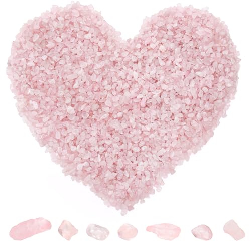 Image of 5 lb Natural Rose Pink Crystal, 7-9 mm Tumbled Chips Stones, Irregular Shaped Quartz Bulk, Healing Reiki Gemstone for Potted Plant Vase Decoration Jewelry Making DIY Craft, Light Rose