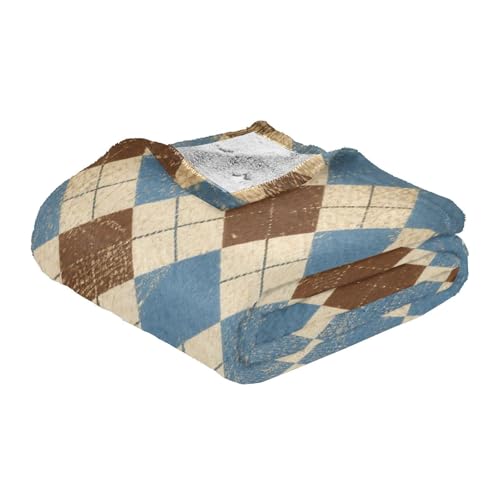 Couverture douce et confortable pour canapé grand format 140x178 cm bleu marron - 3