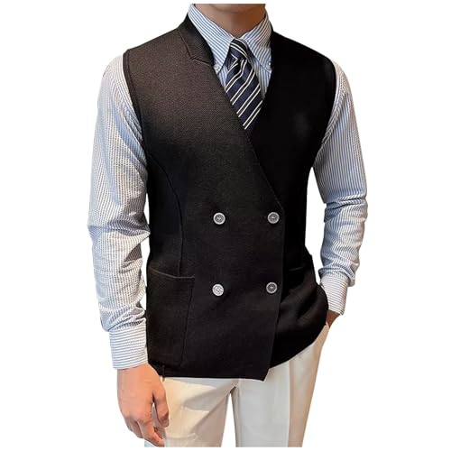 Dress Vests For Men Lightweight Business Wedding Double Breasted Vest Groomsmen V Neck Casual Prom Party Outfits