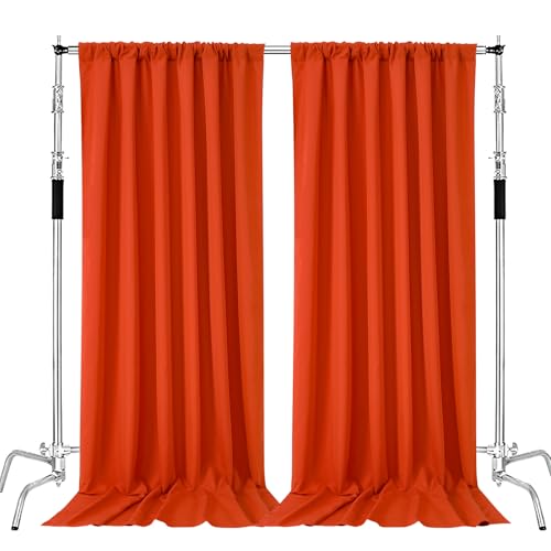Rust Backdrop Curtains 10ft x 8ft Photo Background Polyster Drapes for Birthday Party Home Wedding Ceremony Stage Decorations
