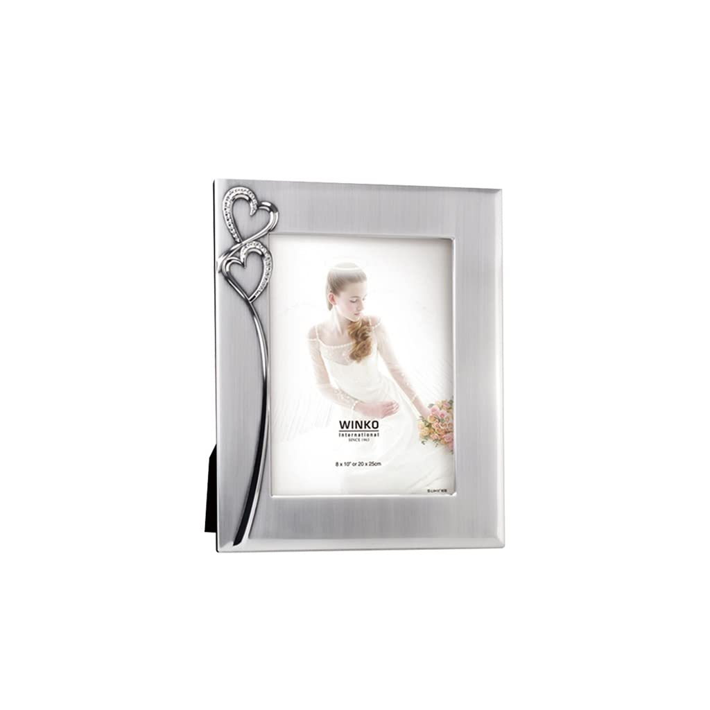 Cadre photo double cœur 7-inch idéal comme cadeau romantique pour la Saint-Valentin