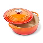 Le Creuset Cast Iron Shallow Round Dutch Oven, 2.75qt, Flame