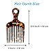 MANETURAL 14MX Long-Tooth Comb/Afro Hair Lift Combs for Women's Curls and Men's Beards - Hand-Made, Hand-Crafted Beauty for Effortless Styling (Tortoise, 2 PACK)
