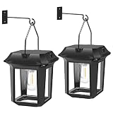 Lepwings Solar Wall Lanterns, Waterproof Outdoor Lights, 2 Pack, Wireless Aluminum Anti-Rust Outdoor