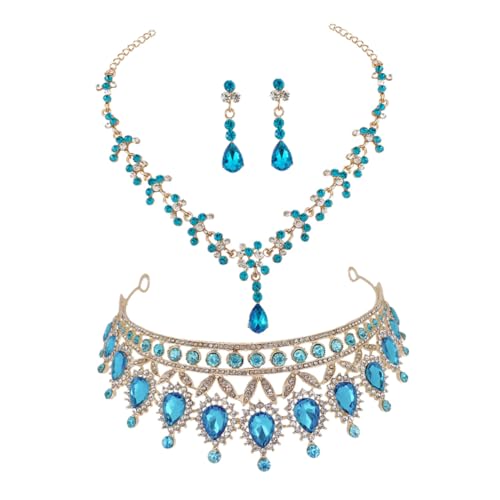 Pendientes colgantes de corona VILLCASE con gemas de imitación de rhinestone brillantes