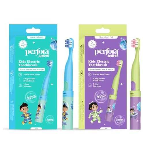 Perfora Electric Toothbrush For Kids | AAA Battery Powered Electric Brush, 90 Day Battery Life | 2 Brushing Mode | With 2 Brush Head & Travel Cover | 1 Year Warranty |Age 3-8,Kids tooth brush set