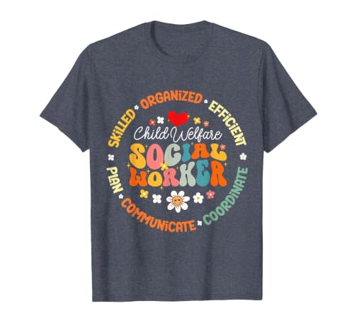 Child Welfare Social Worker Appreciation Week Back School T-Shirt, Men, Heather Blue, X-Large
