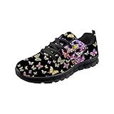  HUGS IDEA - Scarpe sportive leggere da corsa con teschio, Nero (Teschio 5.), 42 2/3 EU