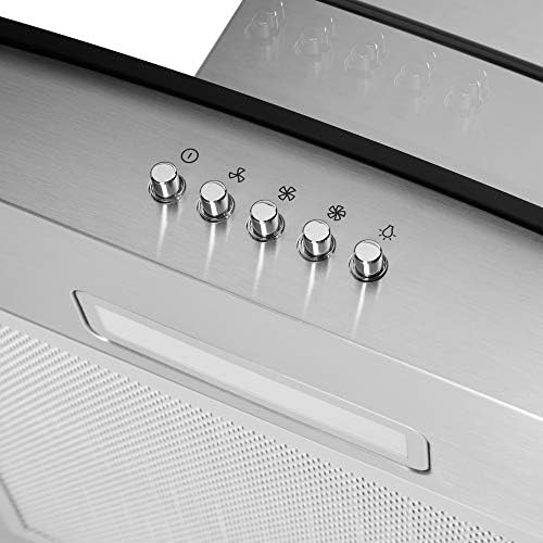 Cookology GHC901SS 90cm Curved Glass Cooker Hood Kitchen Extractor fan stainless steel with Filters