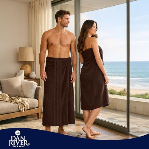 Image of DAN River 2 Pack Bath Sheets Extra Large 35x70, Large Bath Towels for Adults, XL Oversized Heavy Duty Towel Set, 600 GSM 100% Ring Spun Cotton, Soft Quick Dry, Brown