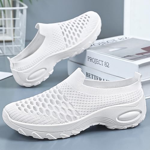 Women's Mesh Backless Mule Sneakers Diabetic Orthopedic Wedge Platform Slip On Walking Slippers with Arch Support Reduce Back &Knee Pressure4