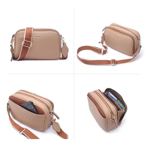 Prettyzys Crossbody Bags for Women, Medium Size Shoulder Handbags, Satchel Purse with Multi Zipper Pocket4