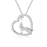 🐺💗GRÖSSE - Der Herzwolf-Anhänger Größe: 22 * ​​21,5 mm / 0,87 * 0,85 Zoll, Kettenlänge: 46 + 5 cm / 18 + 2 Zoll, einstellbar; Gewicht: 4,3 g, leicht und bequem für Sie.