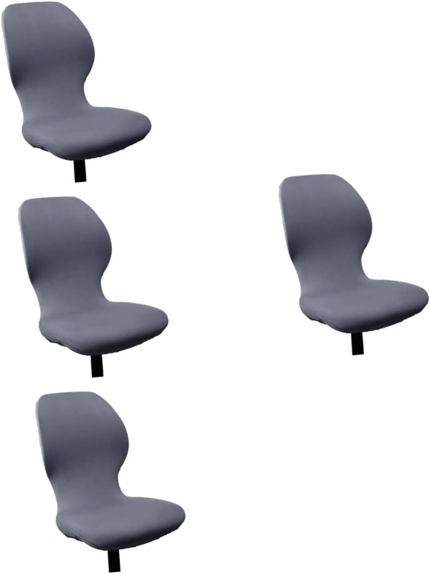 PRETYZOOM 4pcs Rotating Office Chair Cover Protector Small Stretch Slipcover in Grey Removable and Easy to Clean for Desk and Computer Chairs