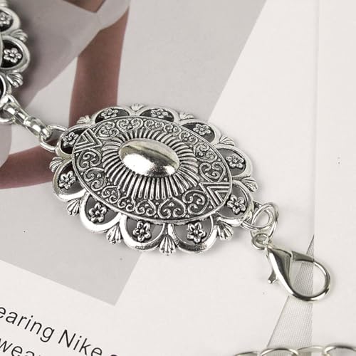 Chain Belt for Women Cowgirl Adjustable Concho Metal Belt for Concerts, Festivals, Cosplay4