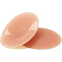 QueenVibes Reusable Silicon Nipple Cover, UltraThin Adhesive Body Covers, Bra Pad, Invisible Pasties No Show Bra Size 3 DD+ Cups, Pink Beige
