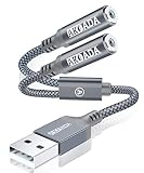 AkoaDa USB 3,5 mm TRRS Aux Audio Adapters con 30 cm de ancho ocupado, no hay espacio adicional para portátil/Mac, etc. (dispositivo con 2 o más puertos USB). Con un peso ligero, la tarjeta de sonido USB externa se puede llevar en una bolsa a la oficina, la sala de conferencias o en casa. Diseño de audio separado y el formato compacto ofrece más espacio de juego durante el uso y el convertidor de audio USB a 3,5 mm también es ideal para el móvil