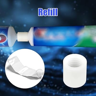 2 Pcs Toothpaste Refill Adapters for Crest, Refillable Toothpaste Tubes Adapter Toothpaste Tube Refill & Transfer Adapters Travel Toothpaste Transfer Tool for Travel Bathroom Accessories