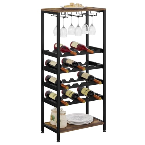 MetaloPro Weinregal Jerez Schwarz | 42 Flaschen Metallregal 95x60x30cm