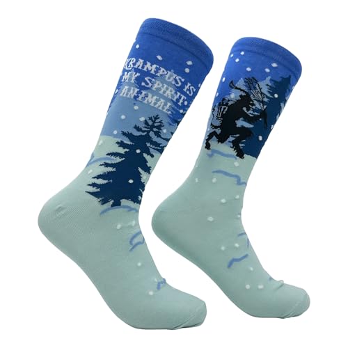 Men's Krampus Is My Spirit Animal Socks Funny Sarcastic Christmas Footwear