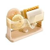 Sponge Holder for Kitchen Sink - Storage Shelf | Countertop Sink Sponge Organizer with Drainage, Suction Shelf for Bathroom Or Kitchen, Holder Fors Dishcloth, Soap, Champú, Washbasin Storage