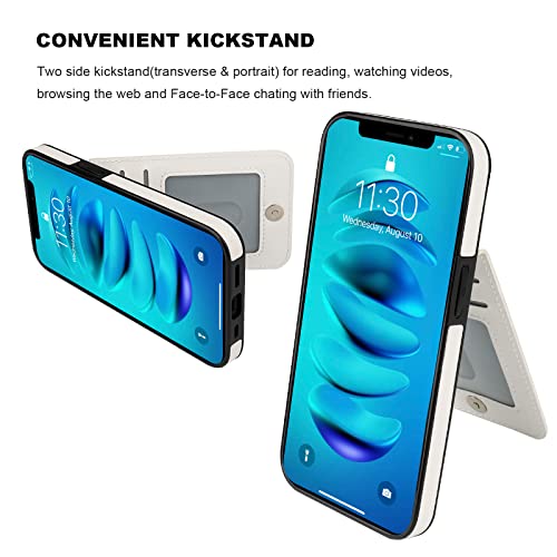 KIHUWEY for iPhone 14 Pro Max Wallet Case Card Holder Kickstand, White by KIHUWEY - Used condition - Image 5